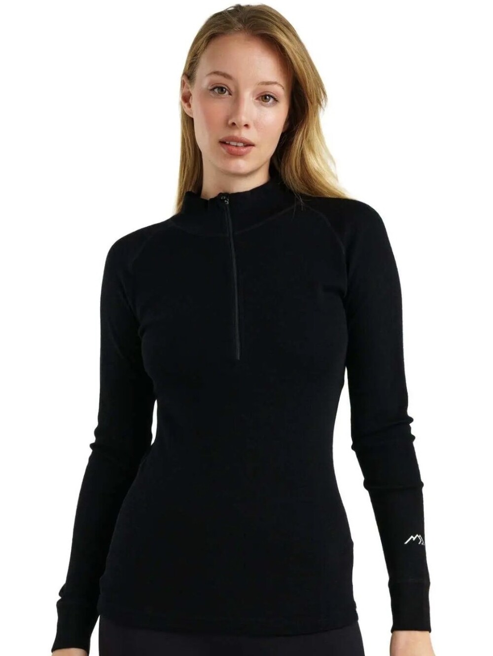 Merino Tech 100% Merino Wool Black Quarter-Zip Performance Sweater Size Medium